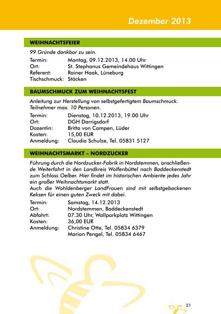LandFrauen Programm 2013 - LandFrauenverein Wittingen