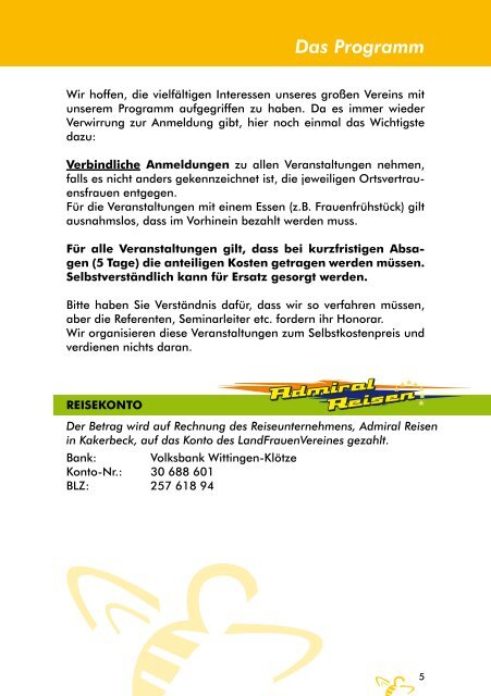 LandFrauen Programm 2013 - LandFrauenverein Wittingen