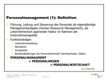 Personalmanagement \(1\): Definition - konsilo - Management und ...