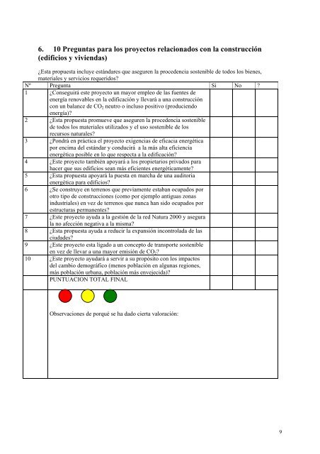 Lista de chequeo de la sostenibilidad ambiental - WWF