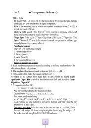 Lec 2. (Computer Science) Bit, Byte Bit means 0 or 1 i.e. on or off, it's ...