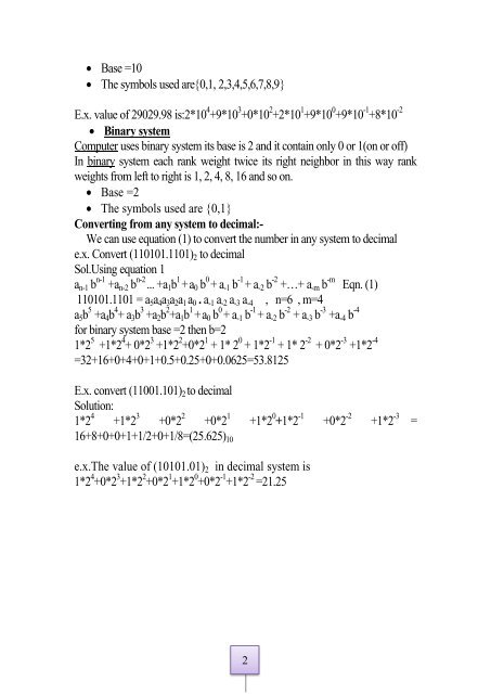 Lec 2. (Computer Science) Bit, Byte Bit means 0 or 1 i.e. on or off, it's ...