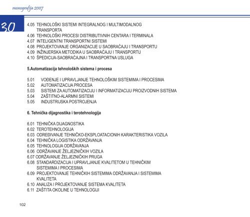 Monografija fakulteta - Fakultet za saobraÄaj i komunikacije