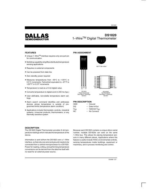 DS1820 Temperature Sensor