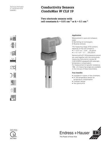 ConduMax W CLS 19 - å¾·å½Endress+Hauser(E+Hå¬å¸)