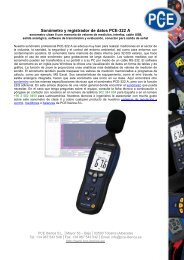 Hoja de datos del sonometro - PCE Ibérica