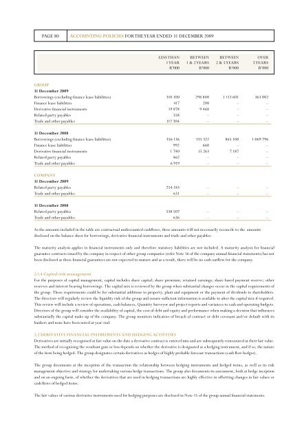 gold reef resorts annual report 2009 analysis of the year - Tsogo Sun
