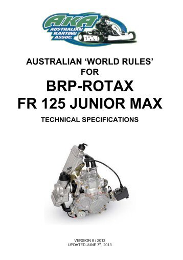 BRP-ROTAX FR 125 JUNIOR MAX - Australian Karting Association