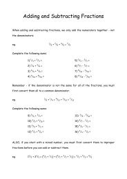 Adding or Subtracting Fractions with Different Denominators