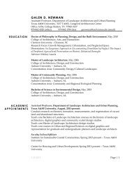 2nd Year CV - Landscape Architecture and Urban Planning - Texas ...