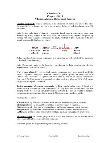 Chemistry b11 chapters 10-13 alkanes, alkenes, alkynes and benzene