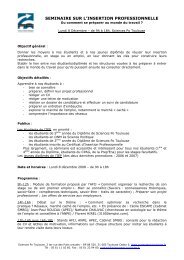 Séminaire Insertion Professionnelle - OIP - Sciences Po Toulouse