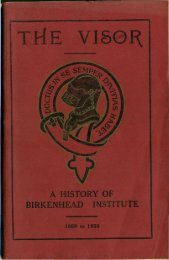 1889 to 1959 - Birkenhead Institute Old Boys