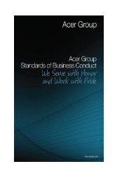 Acer Group Standards of Business Conduct