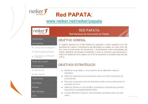 red nacional de innovación y tecnología en patata - Cooperativas ...