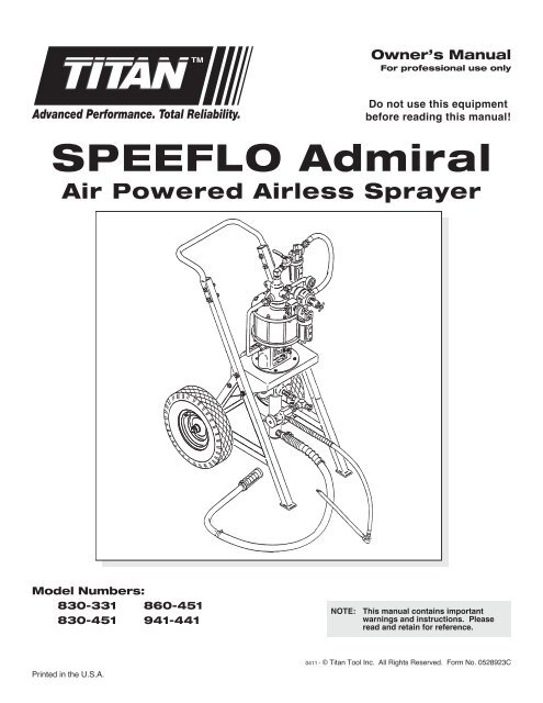 SPEEFLO Admiral - Paint Sprayers, HVLP Sprayers, Powered Rollers