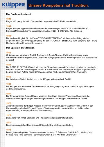 Unsere Kompetenz hat Tradition. - KLÖPPER-THERM GmbH & Co ...