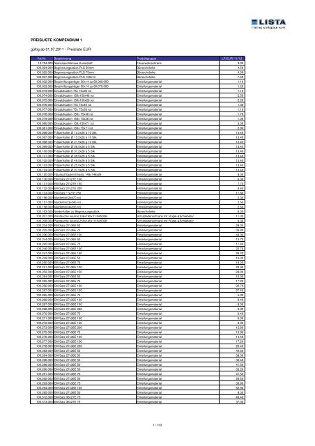 PREISLISTE KOMPENDIUM 1 g