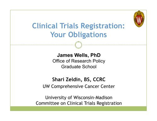 Clinical Trials Registration - University of Wisconsin–Madison