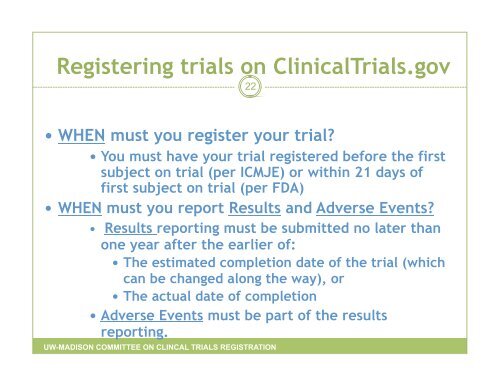 Clinical Trials Registration - University of Wisconsin–Madison