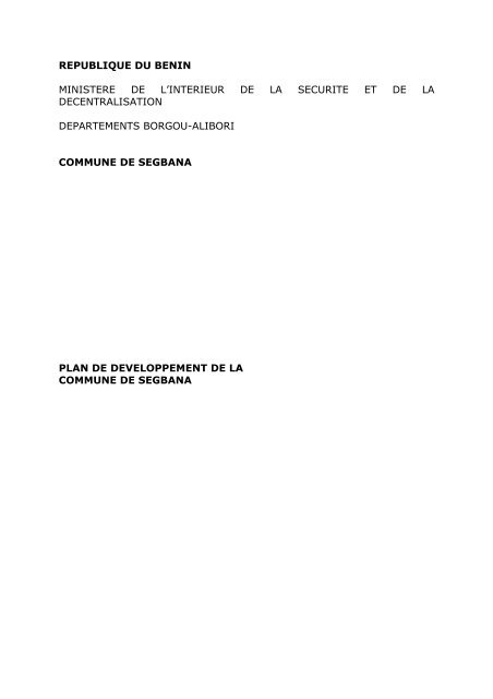 republique du benin ministere de l'interieur de la securite et de la ...