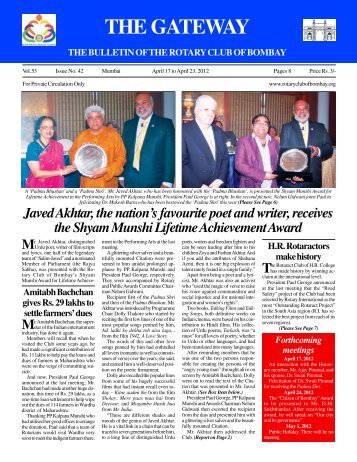 Gateway 170412.pmd - Rotary Club of Bombay