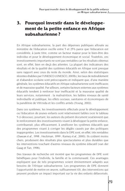 Le dÃ©veloppement de la petite enfance : une stratÃ©gie ... - ADEA