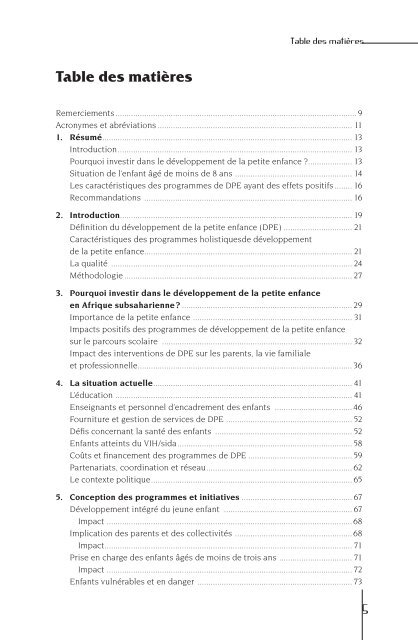 Le dÃ©veloppement de la petite enfance : une stratÃ©gie ... - ADEA