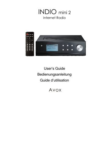 Die Bedienungsanleitung fÃ¼r das Avox Indio Mini 2