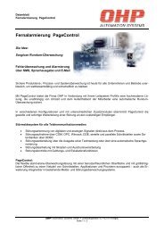 Fernalarmierung PageControl - OHP Automatisierungssysteme GmbH