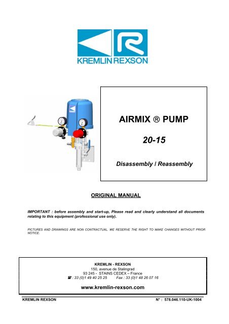 AIRMIX ® PUMP 20-15 - Kremlin Rexson Sames