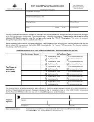 ACH Credit Payment Authorization - City of Westminster