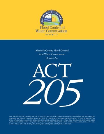 Act 205 - Alameda County Flood Control and Water Conservation ...