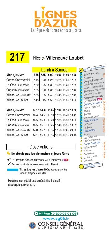 Nice Villeneuve Loubet - Lignes d'azur