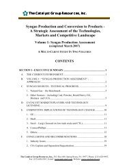 Syngas Production and Conversion to Products - The Catalyst Group