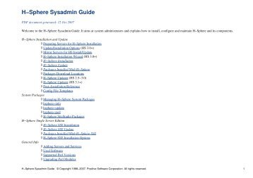 H-Sphere Sysadmin Guide Â© Copyright 1998-2007 ... - SiteStudio