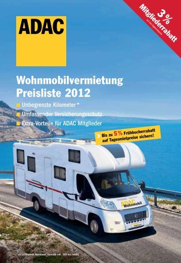 Mietprospekt Wohnmobile ADAC 2012 - P-concept Automobile