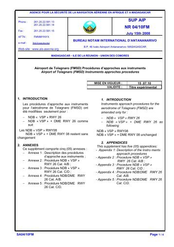 SUP AIP NR 04/10FM - ais asecna