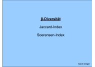 Î²-DiversitÃ¤t Jaccard-Index Soerensen-Index