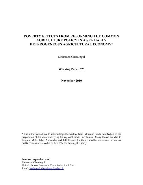 poverty effects from reforming the common agriculture policy in a ...