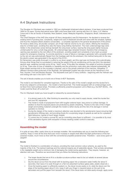 A4 Skyhawk Instructions - CML Distribution