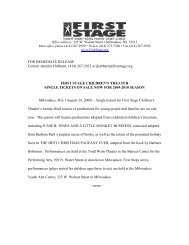 FOR IMMEDIATE RELEASE Contact Jennifer Hubbartt ... - First Stage