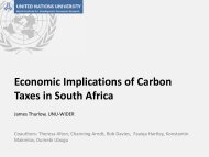 Economic Implications of Carbon Taxes in South Africa - UNU-WIDER