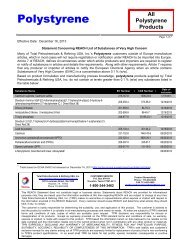 REACH SVHC - Polystyrene - Total Petrochemicals USA