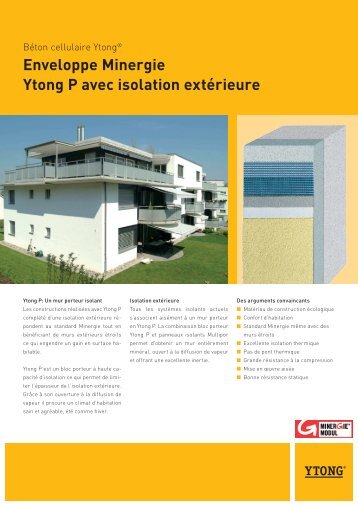 Enveloppe Minergie Ytong P avec isolation extÃ©rieure