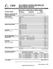 2013 general contractors price list ready mixed concrete belleville ...