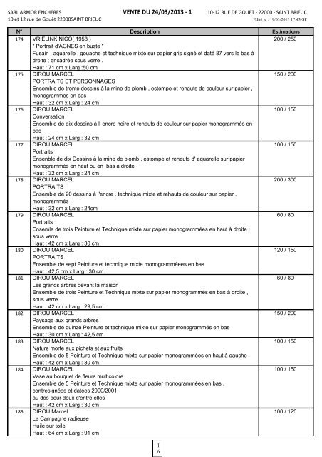 telecharger la liste complete (pdf) - Saint-Brieuc enchÃ¨res