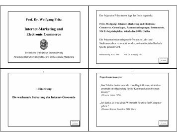 Internet-Marketing und Electronic Commerce - DaTuX