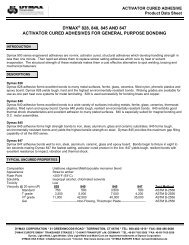 dymax 828, 840, 845 and 847 activator cured adhesives for general ...