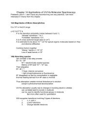 Chapter 14 Applications of UV/Vis Molecular Spectroscopy